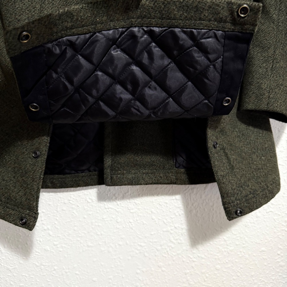 Men's Double-Breasted Wool Peacoat - Dark Olive (Tagged Size S, Fits Like XS) - Picture 6 of 10